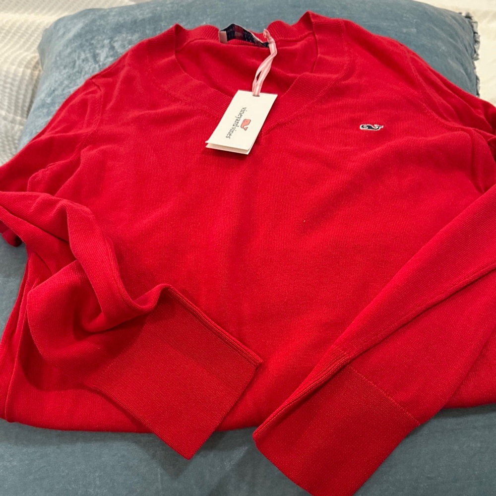 Vineyard Vines Women’s  Bright Red Crewneck Sweater